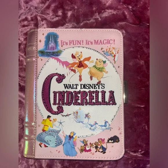 Disney Cinderella Pink Aldo Cinderella Notebook clutch bag Rare - Picture 1 of 3